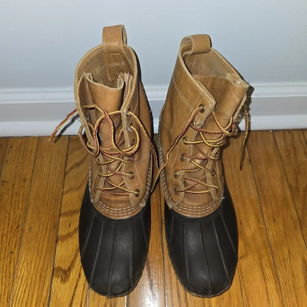 LL Bean VTg Women's Sz 8 HIGHTOP Bean Duck Boots Brown